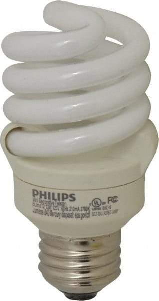 Philips - 13 Watt Fluorescent Residential/Office Medium Screw Lamp - 2,700°K Color Temp, 900 Lumens, 120 Volts, EL/mDT, 10,000 hr Avg Life - Best Tool & Supply