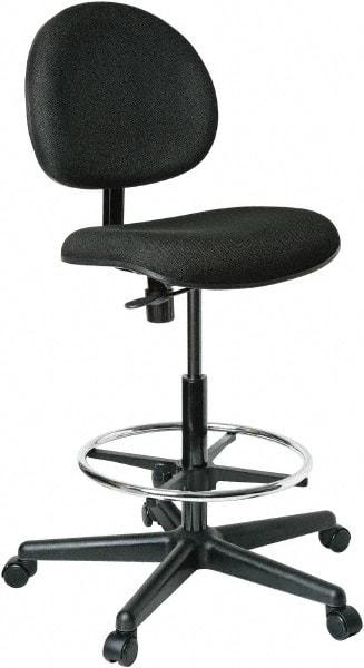 Bevco - 21 to 31" High Adjustable Height Swivel Stool - 27" Wide x 27" Deep, 100% Olefin Seat, Black - Best Tool & Supply