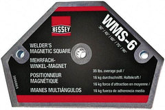 Bessey - 4" Wide x 9/16" Deep x 2-1/2" High Magnetic Welding & Fabrication Square - 35 Lb Average Pull Force - Best Tool & Supply