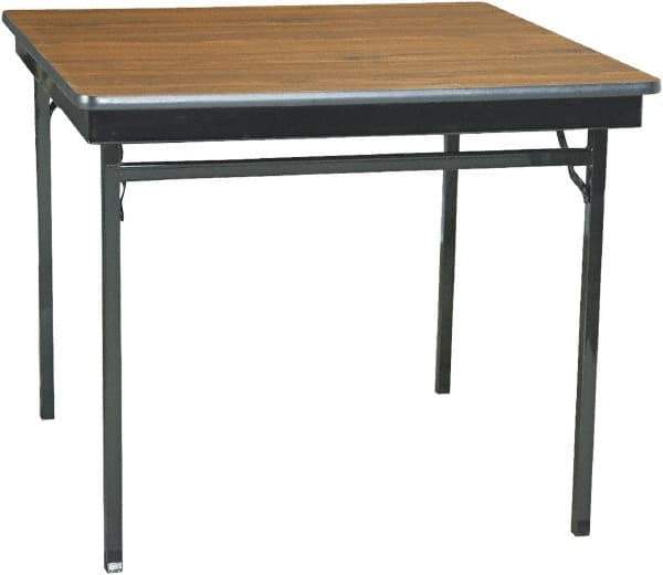 Barricks - 36" Long x 36" Wide x 30" High, Folding Table - Walnut & Black - Best Tool & Supply