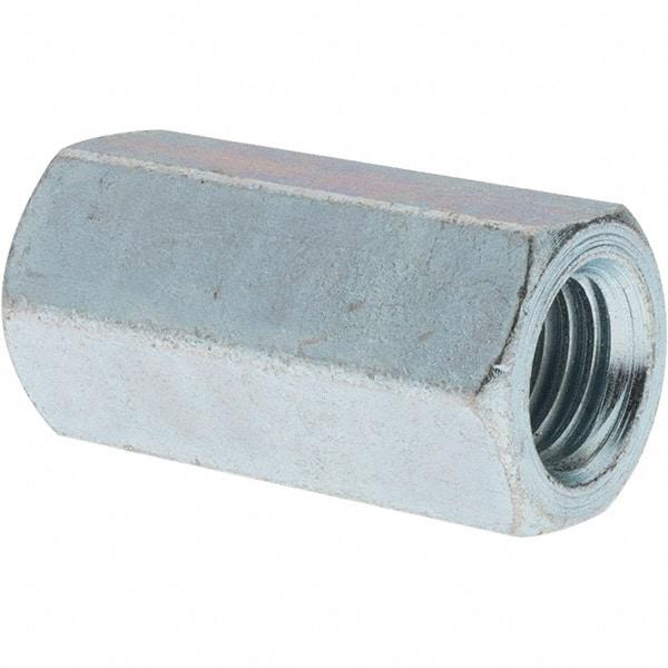 Value Collection - M14x2.00 Metric Coarse, 54mm OAL Steel Standard Coupling Nut - Zinc-Plated Finish, 28mm Width Across Flats - Best Tool & Supply