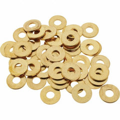 Value Collection - #8 Screw, Brass Standard Flat Washer - 0.172" ID x 7/16" OD, 0.036" Thick, Plain Finish - Best Tool & Supply