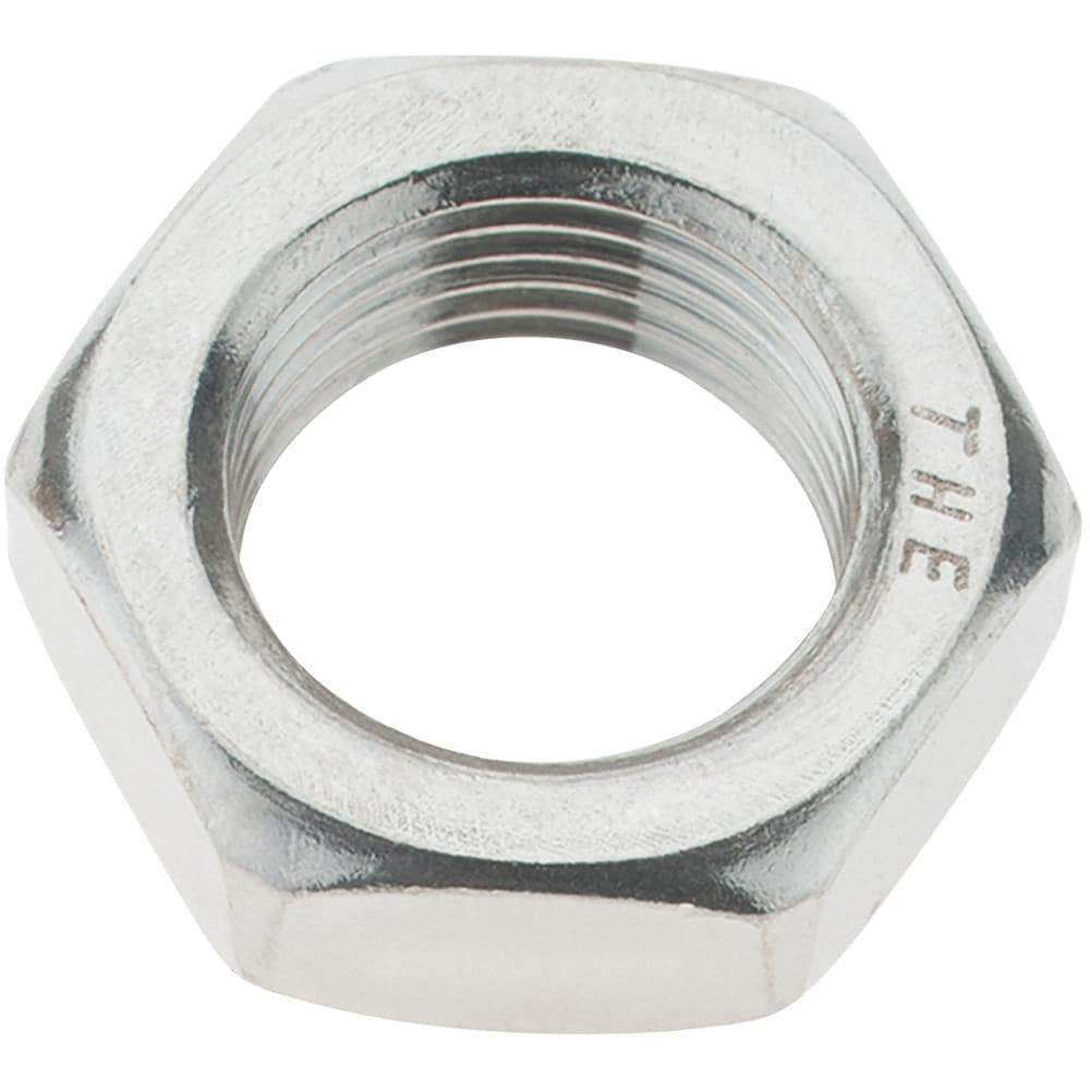 Value Collection - 3/4-16 UNC Stainless Steel Right Hand Hex Jam Nut - 1-1/8" Across Flats, 27/64" High - Best Tool & Supply