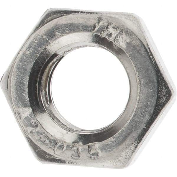 Value Collection - M6x1.00 Metric Coarse Stainless Steel Right Hand Hex Jam Nut - 10mm Across Flats, 3.2mm High, Uncoated - Best Tool & Supply