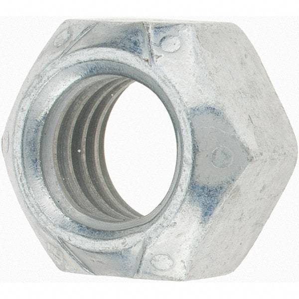 Value Collection - 1/2-13 UNC Grade C Hex Lock Nut with Distorted Thread - Zinc-Plated with Wax Finish - Best Tool & Supply