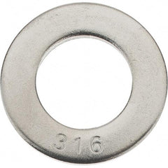 Value Collection - 3/4" Screw, Grade 316 Stainless Steel SAE Flat Washer - 13/16" ID x 2" OD, 0.148" Thick - Best Tool & Supply