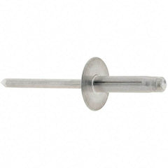 RivetKing - Large Flange Head Aluminum Peel Blind Rivet - Aluminum Mandrel, 0.063" to 1/4" Grip, 3/16" Body Diam - Best Tool & Supply