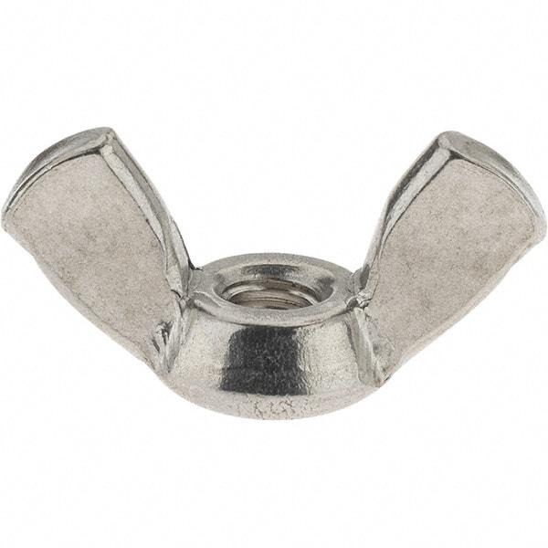 Value Collection - #8-32 UNC, Stainless Steel Standard Wing Nut - Grade 18-8, 0.72" Wing Span, 0.47" Wing Span - Best Tool & Supply