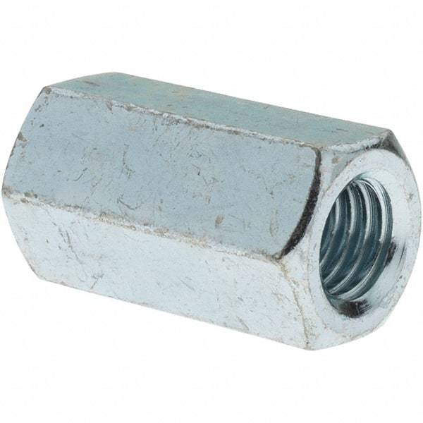 Value Collection - M12x1.75 Metric Coarse, 36mm OAL Steel Standard Coupling Nut - Zinc-Plated Finish, 19mm Width Across Flats, 21.1mm Width Across Points - Best Tool & Supply