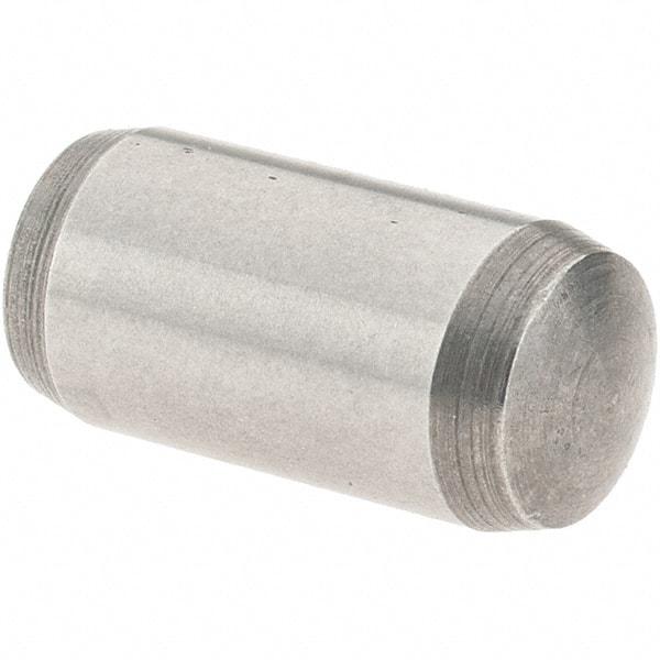 Value Collection - 6mm Diam x 12mm Pin Length Alloy Steel Dowel Pin - 1 Rounded & 1 Threaded End - Best Tool & Supply