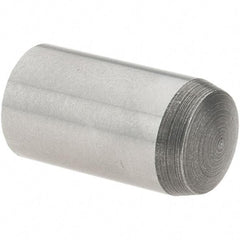 Value Collection - 8mm Diam x 16mm Pin Length Grade 8 Alloy Steel Precision Dowel Pin - Bright Finish, 1 Rounded End - Best Tool & Supply