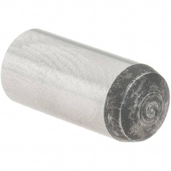 Value Collection - 6mm Diam x 14mm Pin Length Grade 8 Alloy Steel Precision Dowel Pin - Bright Finish, 1 Rounded End - Best Tool & Supply