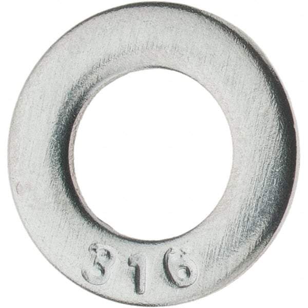 Value Collection - M5 Screw, Grade 316 Stainless Steel Standard Flat Washer - 5.3mm ID x 10mm OD, Plain Finish - Best Tool & Supply