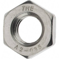 Value Collection - M10x1.50 Metric Coarse Stainless Steel Right Hand Hex Jam Nut - 17mm Across Flats, 5mm High, Zinc Clear Finish - Best Tool & Supply