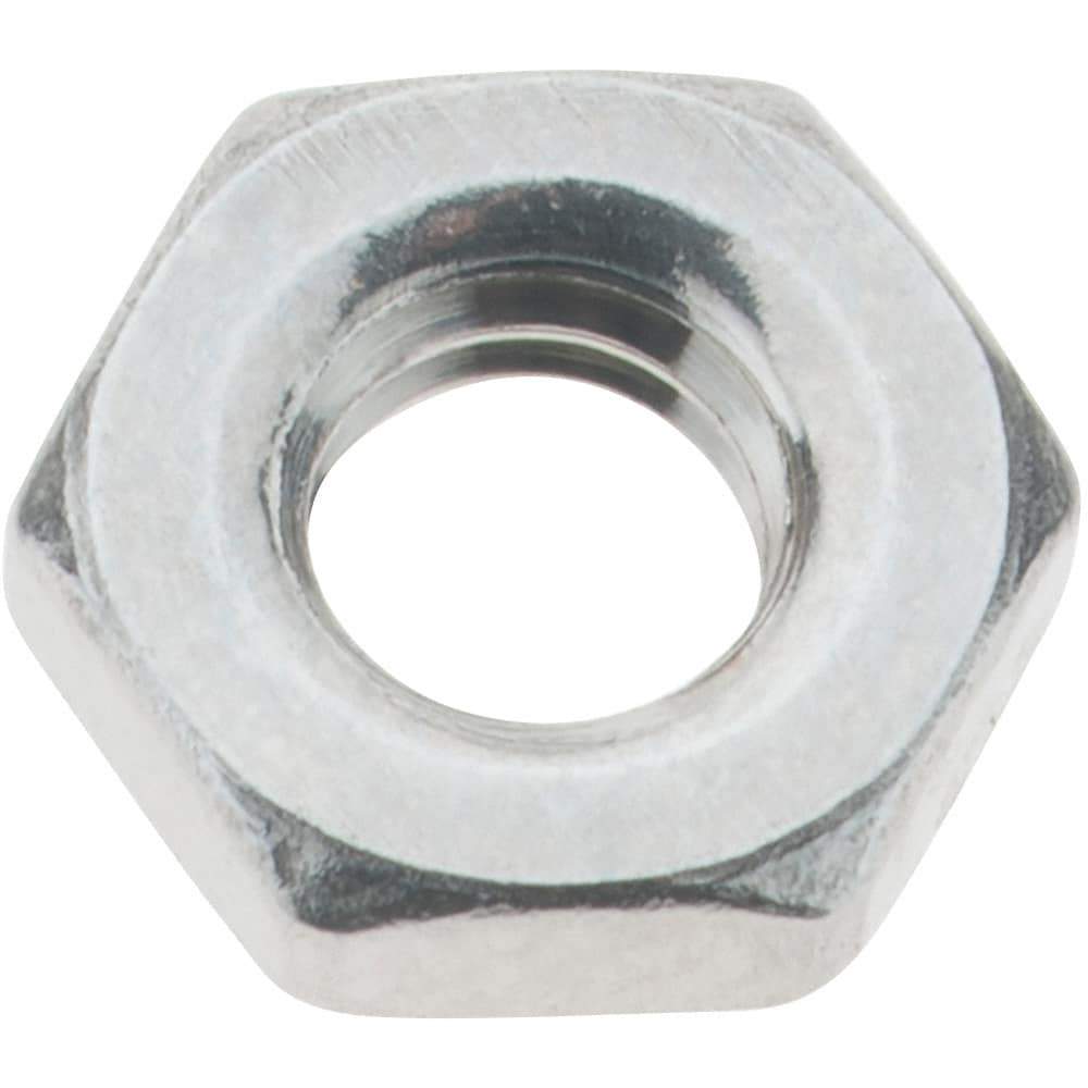 Value Collection - M4x0.70 Metric Coarse Stainless Steel Right Hand Hex Jam Nut - 7mm Across Flats, 2.2mm High, Uncoated - Best Tool & Supply