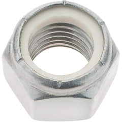 Value Collection - 1-8 UNC 18-8 Hex Lock Nut with Nylon Insert - 1-7/16" Width Across Flats, 1-3/64" High - Best Tool & Supply