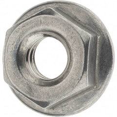 Value Collection - 1/4-20, 19/32" Flange Diam, Serrated Flange Nut - Grade 18-8 Stainless Steel, 0.236" Flange Height - Best Tool & Supply