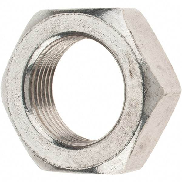 Value Collection - 1-14 UNC Stainless Steel Right Hand Hex Jam Nut - 1-1/2" Across Flats, 35/64" High - Best Tool & Supply