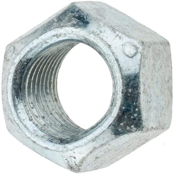 Value Collection - 1/2-20 UNF Grade B Hex Lock Nut with Distorted Thread - 3/4" Width Across Flats, Zinc and Wax Plated Finish - Best Tool & Supply