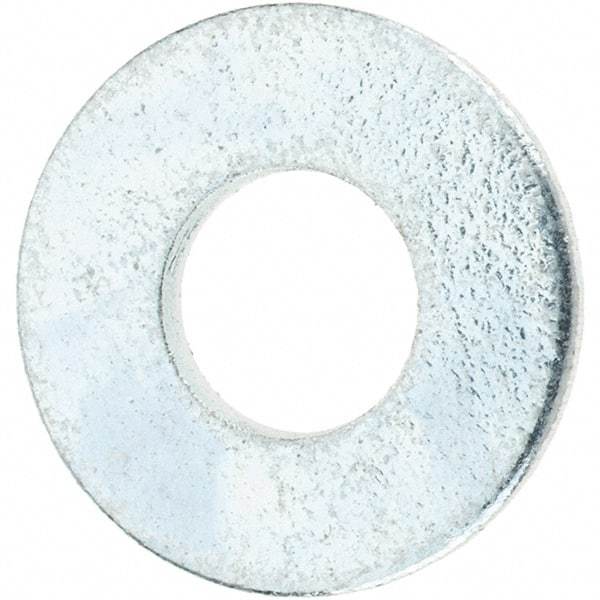 Value Collection - #10 Screw, Steel SAE Flat Washer - 7/32" ID x 1/2" OD, 3/64" Thick, Zinc-Plated Finish - Best Tool & Supply