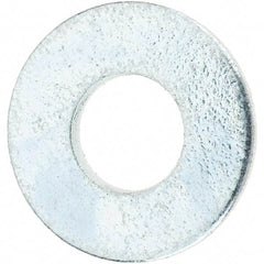 Value Collection - #10 Screw, Steel SAE Flat Washer - 7/32" ID x 1/2" OD, 3/64" Thick, Zinc-Plated Finish - Best Tool & Supply