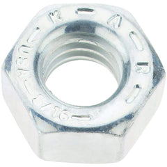 Value Collection - 5/16-18 UNC Steel Right Hand Hex Nut - 1/2" Across Flats, 17/64" High, Zinc Yellow Dichromate Finish - Best Tool & Supply