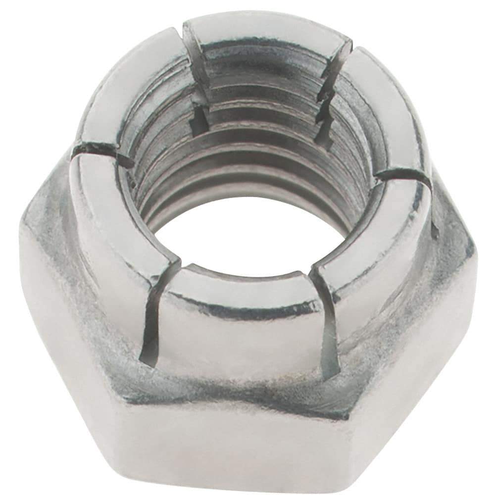 Value Collection - 3/8-16 UNC 18-8 Hex Lock Nut with Expanding Flex Top - Uncoated, Meets Military Specifications - Best Tool & Supply