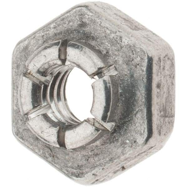 Value Collection - #6-32 UNJC 18-8 Hex Lock Nut with Expanding Flex Top - 5/16" Width Across Flats, 3/16" High, Uncoated, Meets Military Specifications - Best Tool & Supply