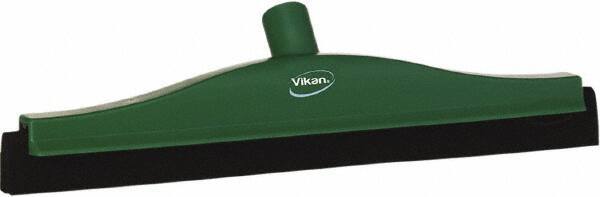 Vikan - 16" Foam Rubber Blade Bench Squeegee - Double Edge, Green, Plastic Holder - Best Tool & Supply