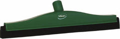 Vikan - 16" Foam Rubber Blade Bench Squeegee - Double Edge, Green, Plastic Holder - Best Tool & Supply