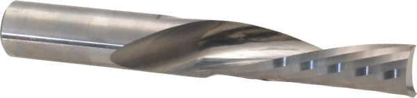 Accupro - 1/2" Cutting Diam x 1-5/8" Length of Cut, 1 Flute, Downcut Spiral Router Bit - Uncoated, Right Hand Cut, Solid Carbide, 3-1/2" OAL x 1/2" Shank Diam, Single Edge, 21° Helix Angle - Best Tool & Supply