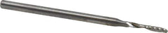 Accupro - 2mm Cutting Diam x 12mm Length of Cut, 1 Flute, Upcut Spiral Router Bit - Uncoated, Right Hand Cut, Solid Carbide, 57mm OAL x 3mm Shank Diam, Single Edge, 21° Helix Angle - Best Tool & Supply