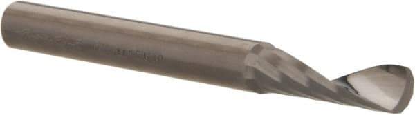 Accupro - 3/16" Cutting Diam x 5/8" Length of Cut, 1 Flute, Upcut Spiral Router Bit - Uncoated, Right Hand Cut, Solid Carbide, 2" OAL x 3/16" Shank Diam, Single Edge, 21° Helix Angle - Best Tool & Supply