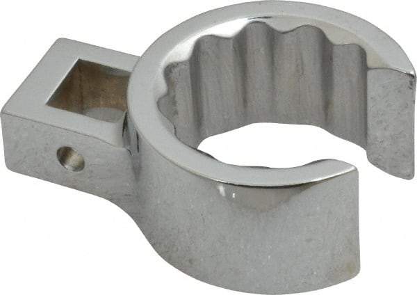 Proto - 1-1/4" 12 Point 1/2" Drive Full Polish Chrome Flare Nut Crowfoot Wrench - 1-25/32" Head Diam x 7/8" Head Thickness, 2.44" OAL - Best Tool & Supply