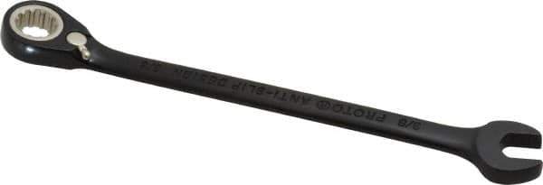 Proto - 3/8" 12 Point Combination Wrench - 15° Head Angle, 6-1/4" OAL, Steel, Black Chrome Finish - Best Tool & Supply