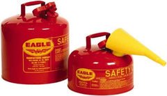 Eagle - 2 Gal Galvanized Steel Type I Safety Can - 9-1/2" High x 11-1/4" Diam, Red - Best Tool & Supply