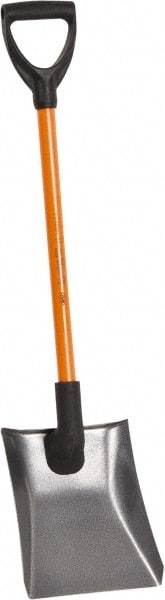 NUPLA - 11-1/2" High x 9-7/8" Wide Square Steel Shovel - 27" Long Fiberglass D-Grip Handle - Best Tool & Supply