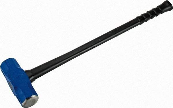 NUPLA - 16 Lb Head, 32" Long Soft Steel Safety Sledge Hammer - Steel Head, 2-5/8" Face Diam, 8-1/4" Long Head, Fiberglass Handle - Best Tool & Supply