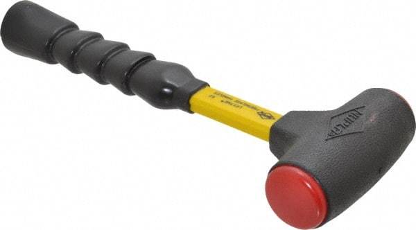 NUPLA - 16 oz Head 1-1/2" Face Diam Tough Polymer Non-Marring Dead Blow Hammer - 12-1/2" OAL, Fiberglass Handle - Best Tool & Supply