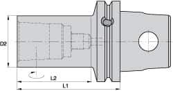 Kennametal - KM63XMZ Outside Modular Connection, KM32 Inside Modular Connection, KM63 to KM32 Reducing Adapter - 70.1mm Projection, 32mm Nose Diam, 110.11mm OAL, Through Coolant - Exact Industrial Supply