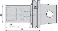 Kennametal - KM63XMZ Outside Modular Connection, KM32 Inside Modular Connection, KM63 to KM32 Reducing Adapter - 70.1mm Projection, 32mm Nose Diam, 110.11mm OAL, Through Coolant - Exact Industrial Supply