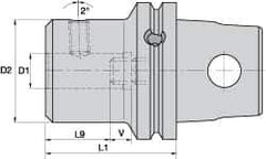 Kennametal - KM63XMZ Modular Connection, 0.5512" Inside Hole Diam, 2.9528" Projection, Whistle Notch Adapter - Through Coolant - Exact Industrial Supply