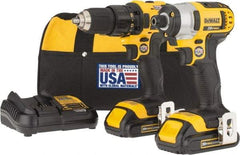 DeWALT - 9 Piece 20 Volt Cordless Tool Combination Kit - Includes 1/2" Drill/Driver & 1/4" Impact Driver, Lithium-Ion Battery Included - Best Tool & Supply