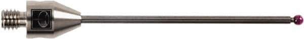 Renishaw - 0.08 Inch Ball Diameter, Carbide Stem, M4 Thread, Ruby Point Ball Tip CMM Stylus - 1.58 Inch Working Length, 0.06 Inch Stem Diameter, 1.97 Inch Overall Length - Best Tool & Supply