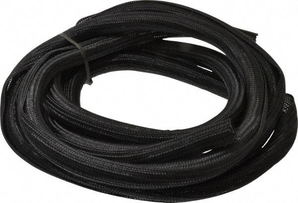 Techflex - Black Braided Cable Sleeve - 10' Coil Length, -103 to 257°F - Best Tool & Supply