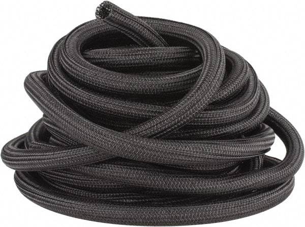 Techflex - Black Braided Cable Sleeve - 50' Coil Length, -103 to 257°F - Best Tool & Supply