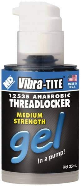 Vibra-Tite - 35 mL Bottle, Blue, Medium Strength Gel Threadlocker - Series 125, 24 hr Full Cure Time, Hand Tool Removal - Best Tool & Supply