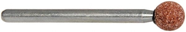 Made in USA - 1/4" Head Diam x 1/4" Thickness, B125, Ball End, Aluminum Oxide Mounted Point - Best Tool & Supply