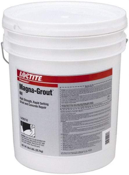 Loctite - 640 Fluid Ounce Container, Gray, Tub Magnesium Phosphate Construction Adhesive - Series Magna-Grout, 15 to 22 min Fixture Time, Indoor, Outdoor - Best Tool & Supply