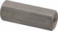 Made in USA - M6x1.00 Metric Coarse, 1-1/2" OAL Stainless Steel Standard Coupling Nut - 1/2" Width Across Flats - Best Tool & Supply